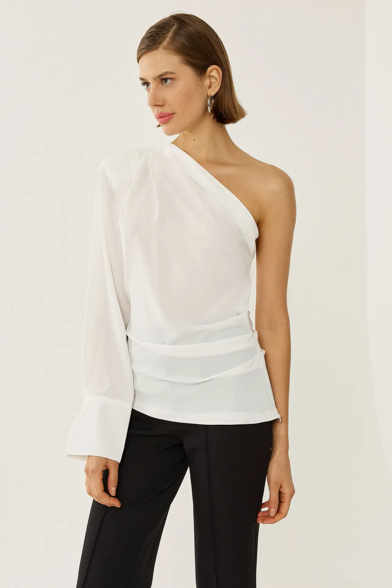 Single Arm Drape Blouse