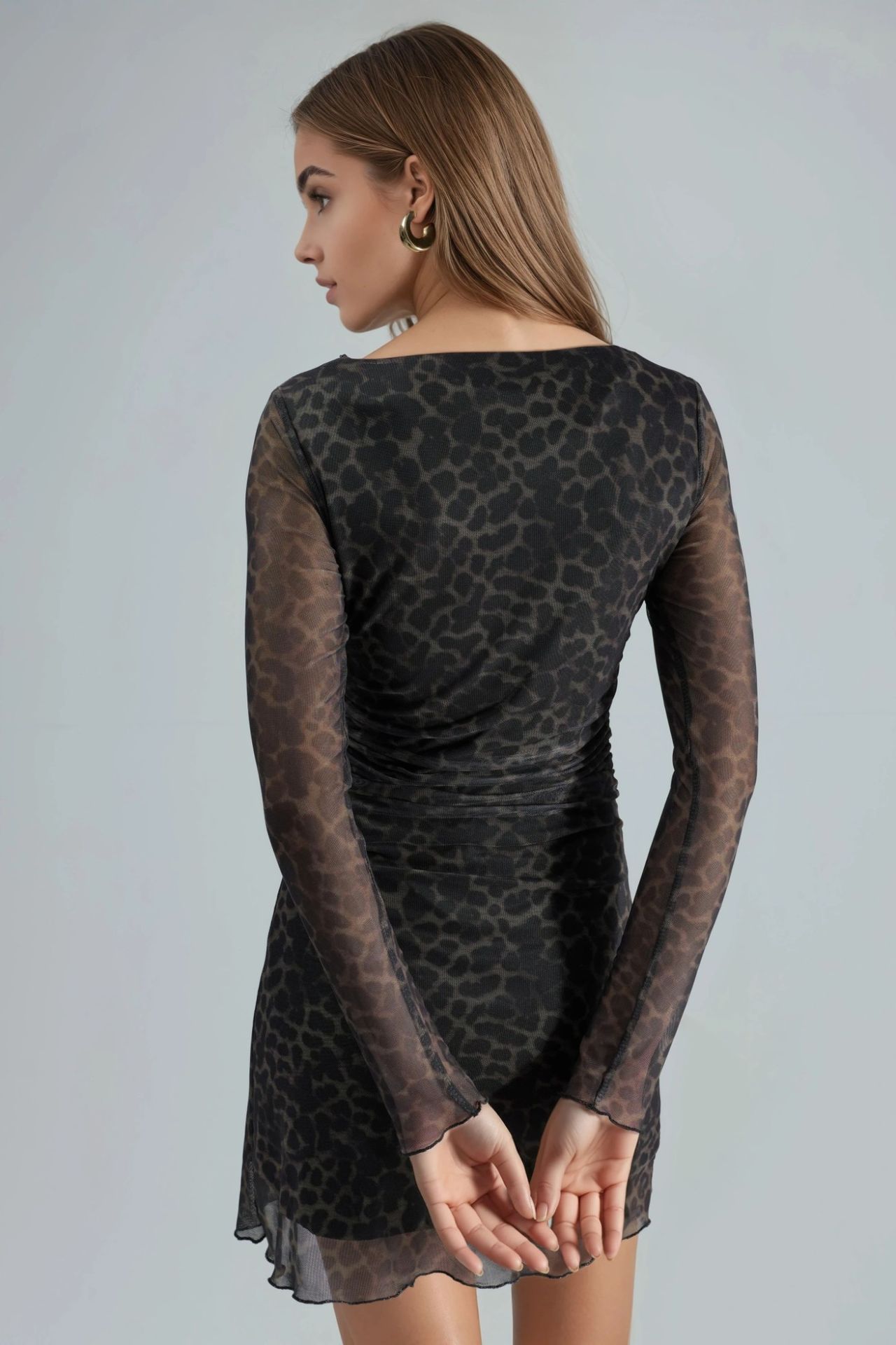 BUSEM A-Line Leopard Print Mini Dress 3