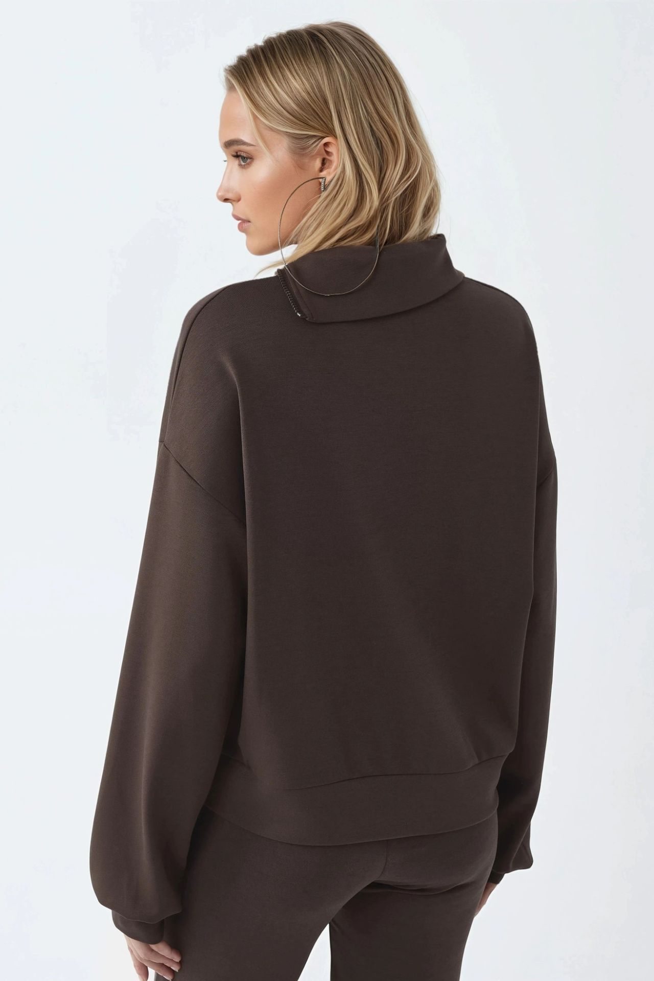 BUSEM Relaxed Fit Zipper Collar Sweatshirt 3