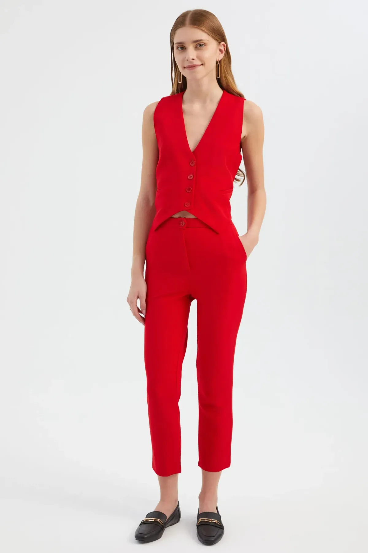 Yüksek Bel Slim Fit Pantolon 1
