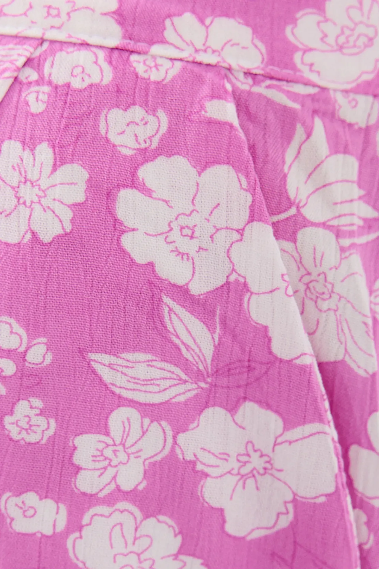 High-Waisted Floral Trousers