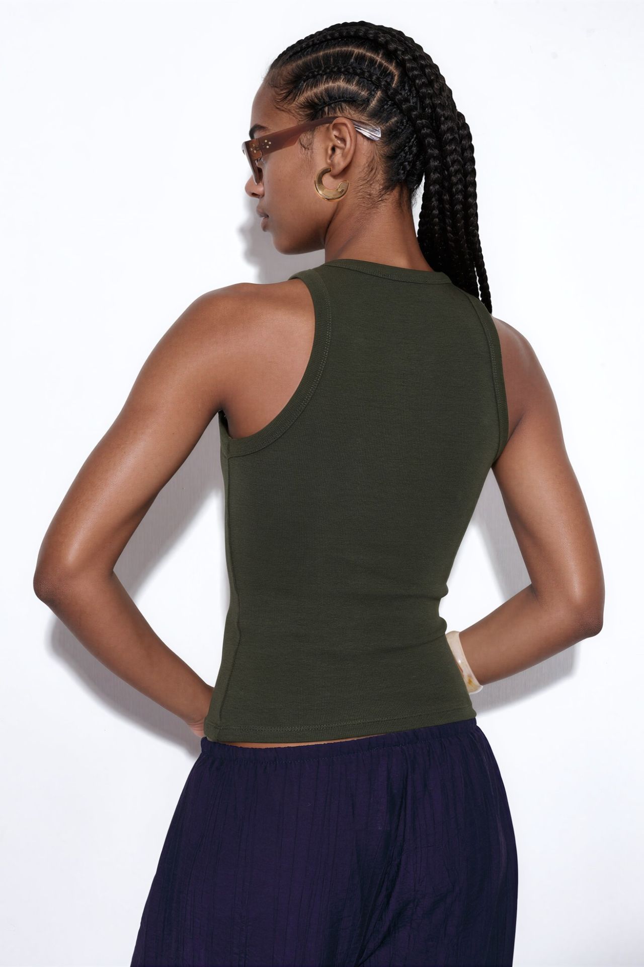 BUSEM Ribbed Cotton-Blend Tank Top 3