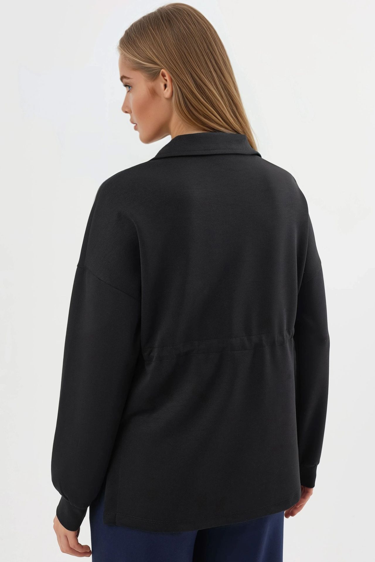 BUSEM Zipper Collar Sweatshirt with Adjustable Waist 3