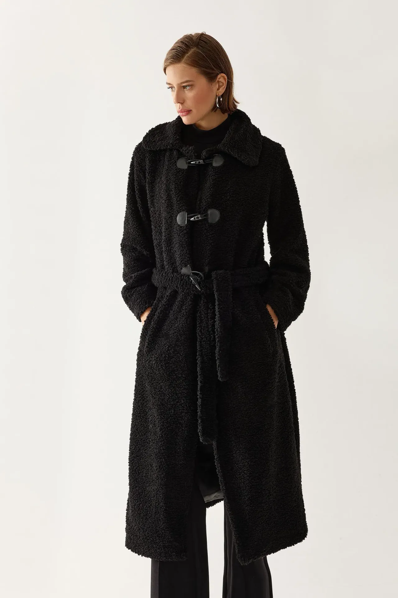 Relaxed Fit Faux Leather Coat