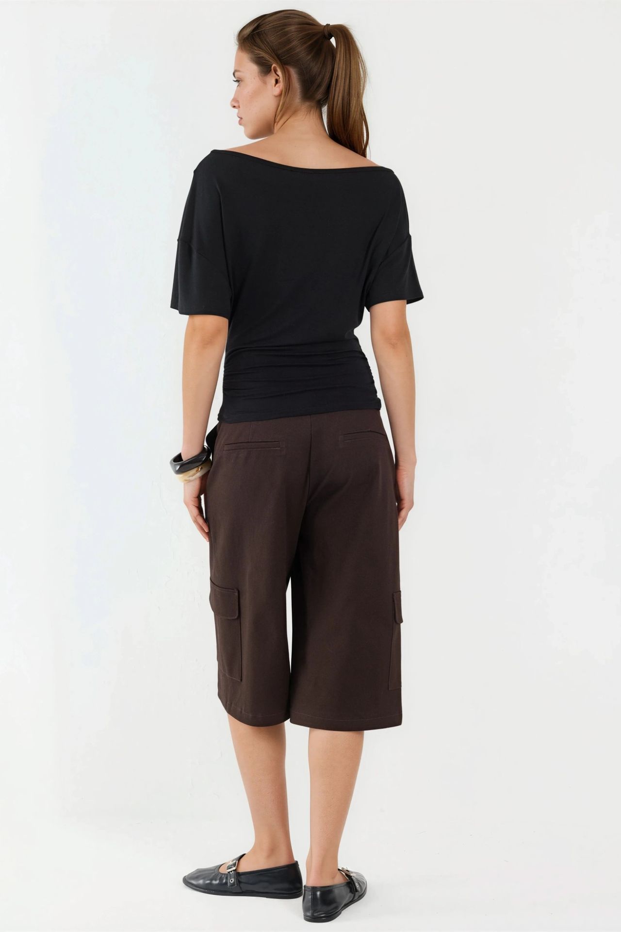 Asymmetrical Neck Soft Viscose Knit Top 2