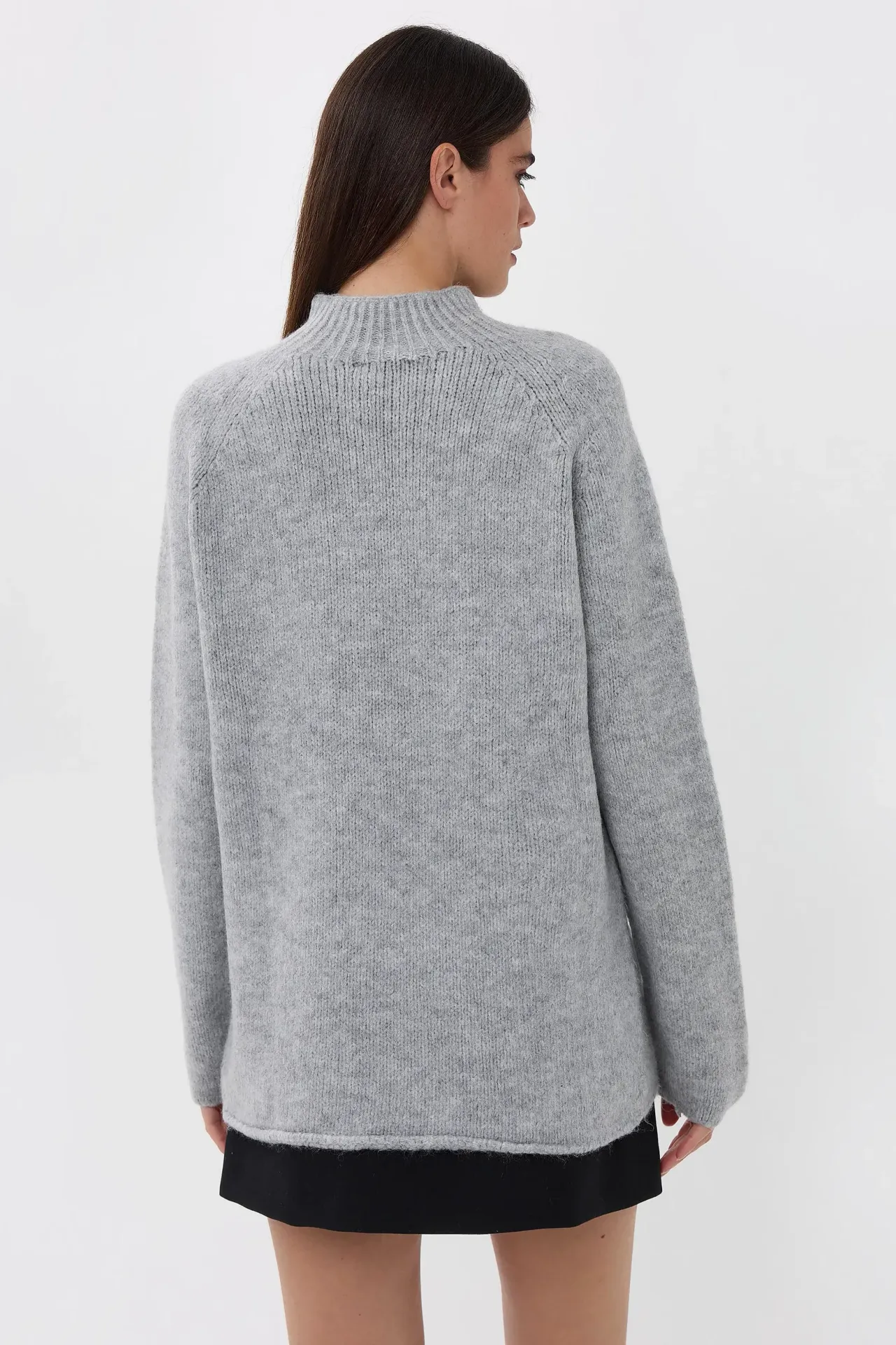 Oversized High-neck Knit Sweater
