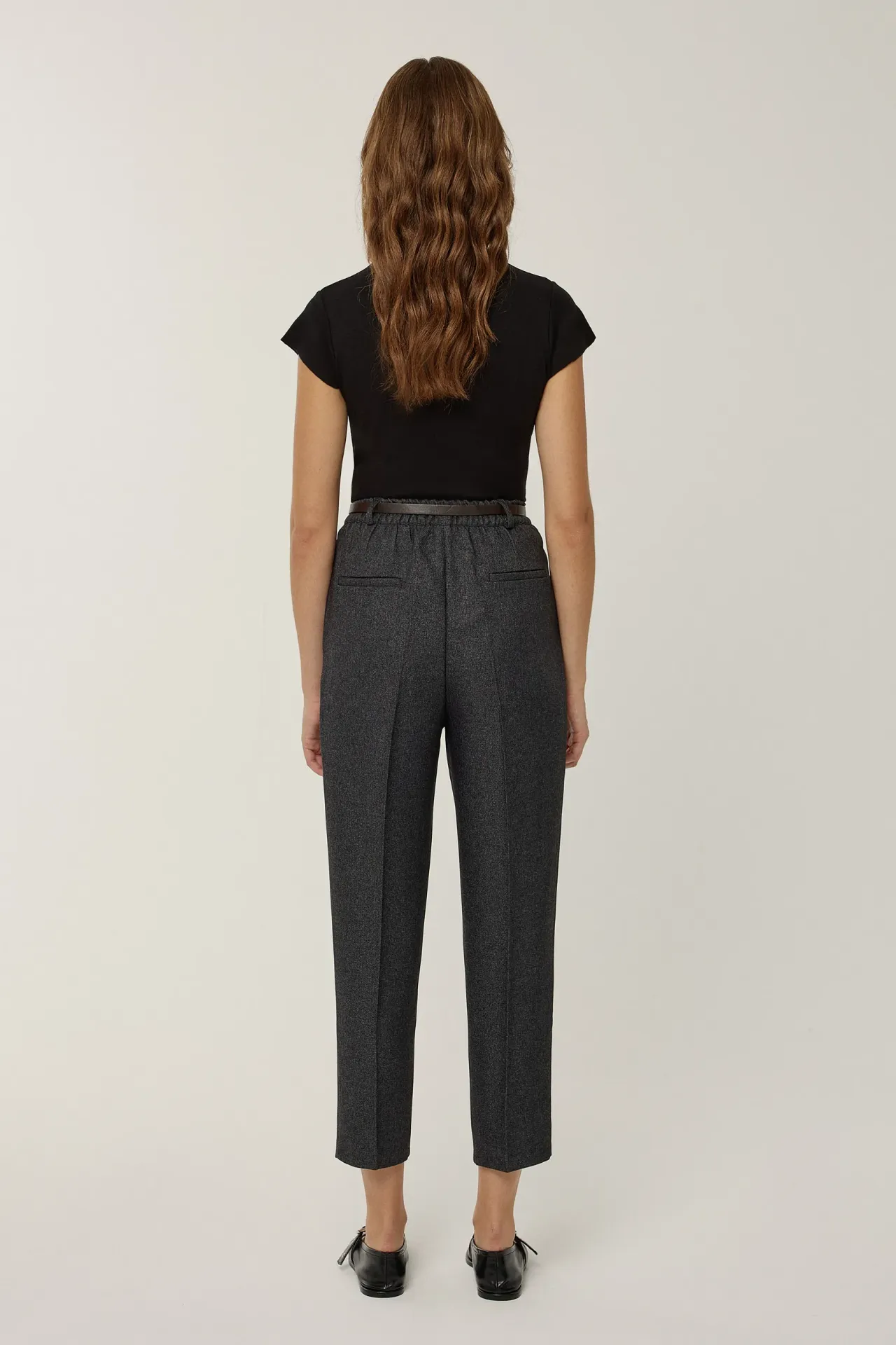 Belted High Waist Carrot Pants