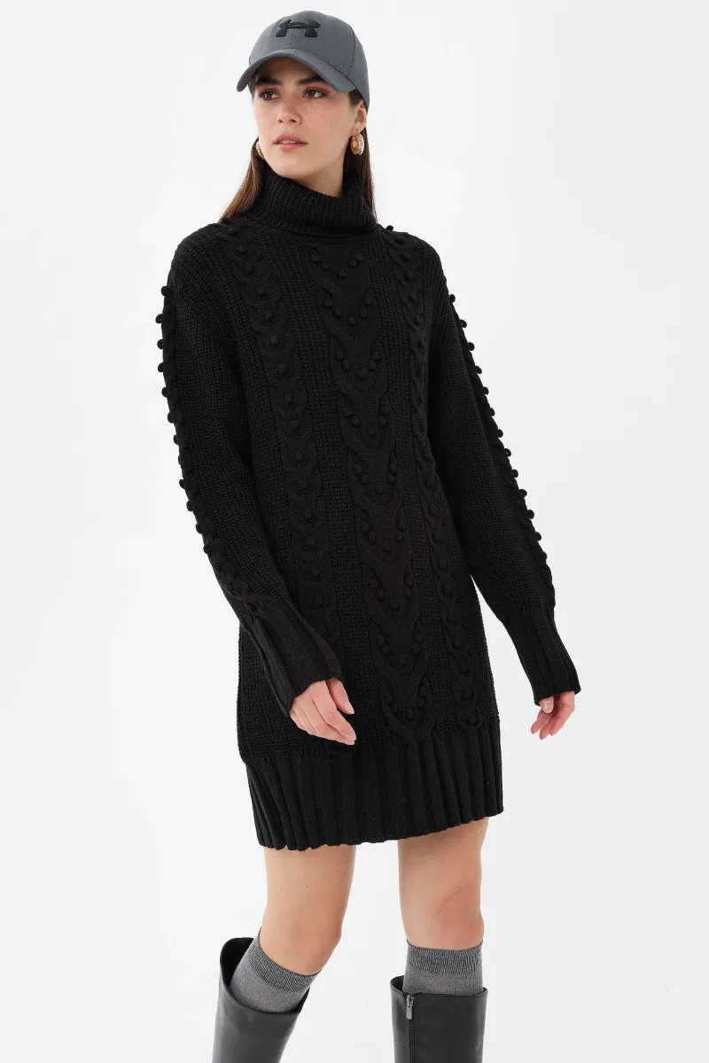 Knitted High-Neck Mini Dress 4