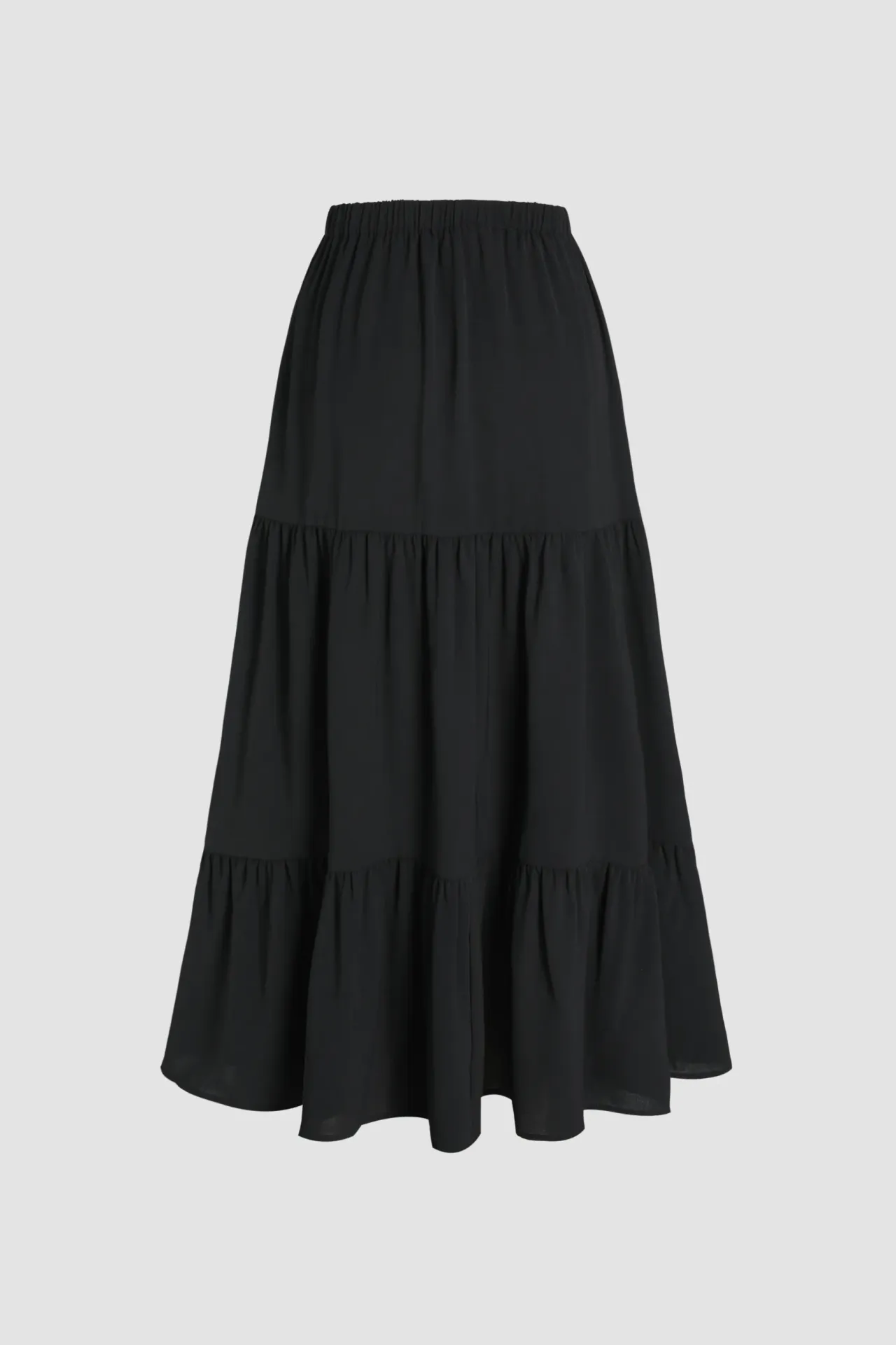 Tiered Maxi Skirt with Elastic Waist