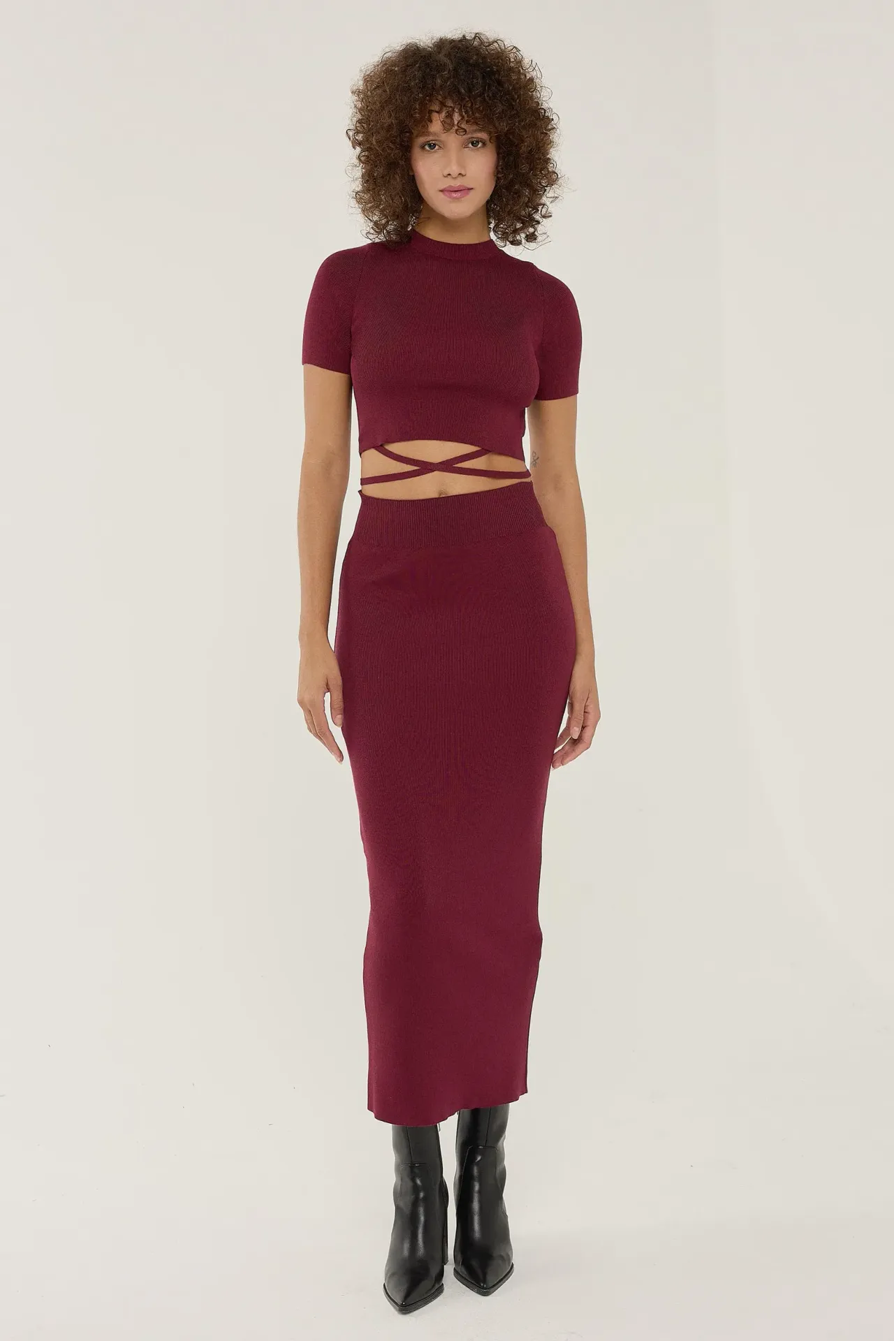 Crew Neck Two-Piece Knitwear Set