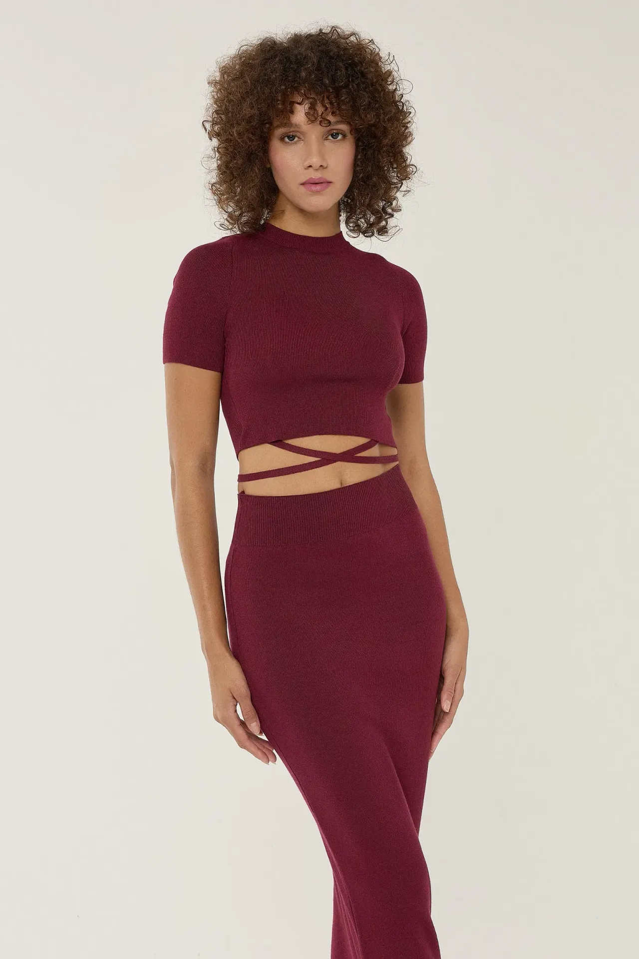 Crew Neck Two-Piece Knitwear Set