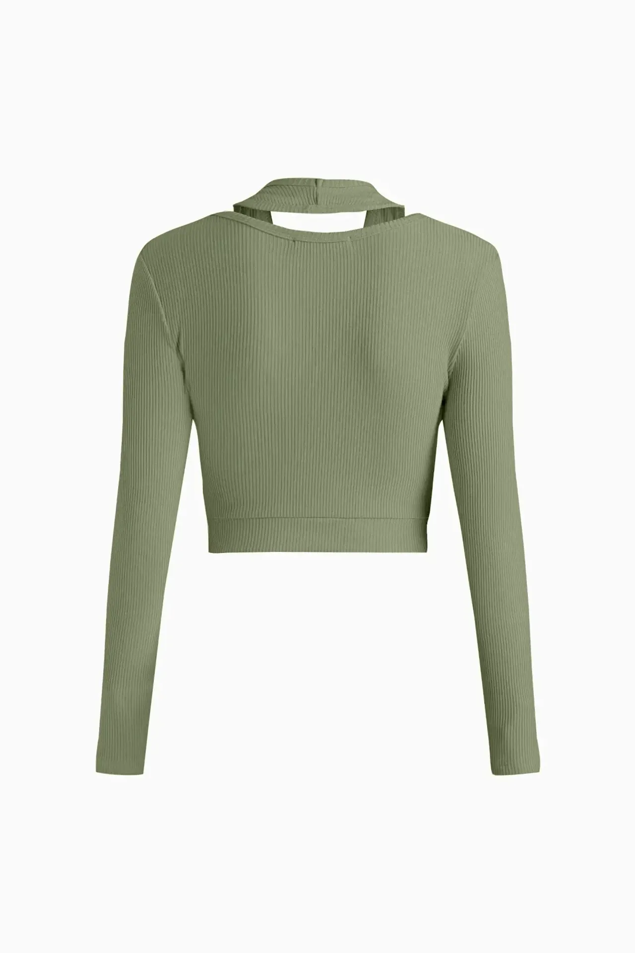 Long Sleeve Buckle Crop Top