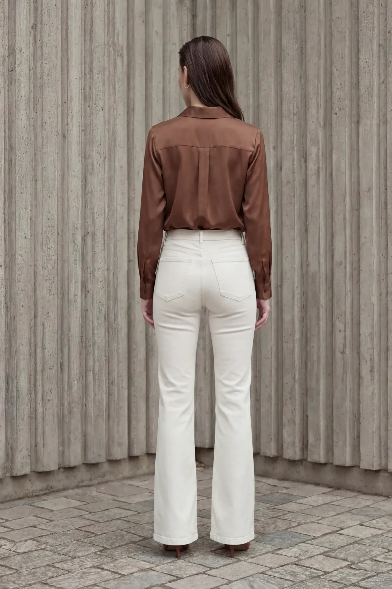 MY FASHION High Waist Flare Leg Denim Pants 4