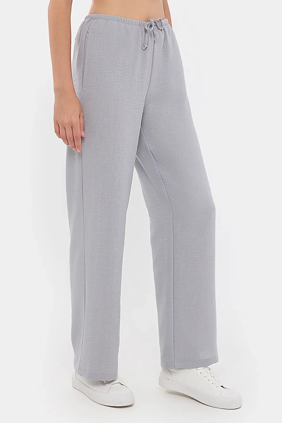 High-Waist Straight-Leg Trousers with Drawstring