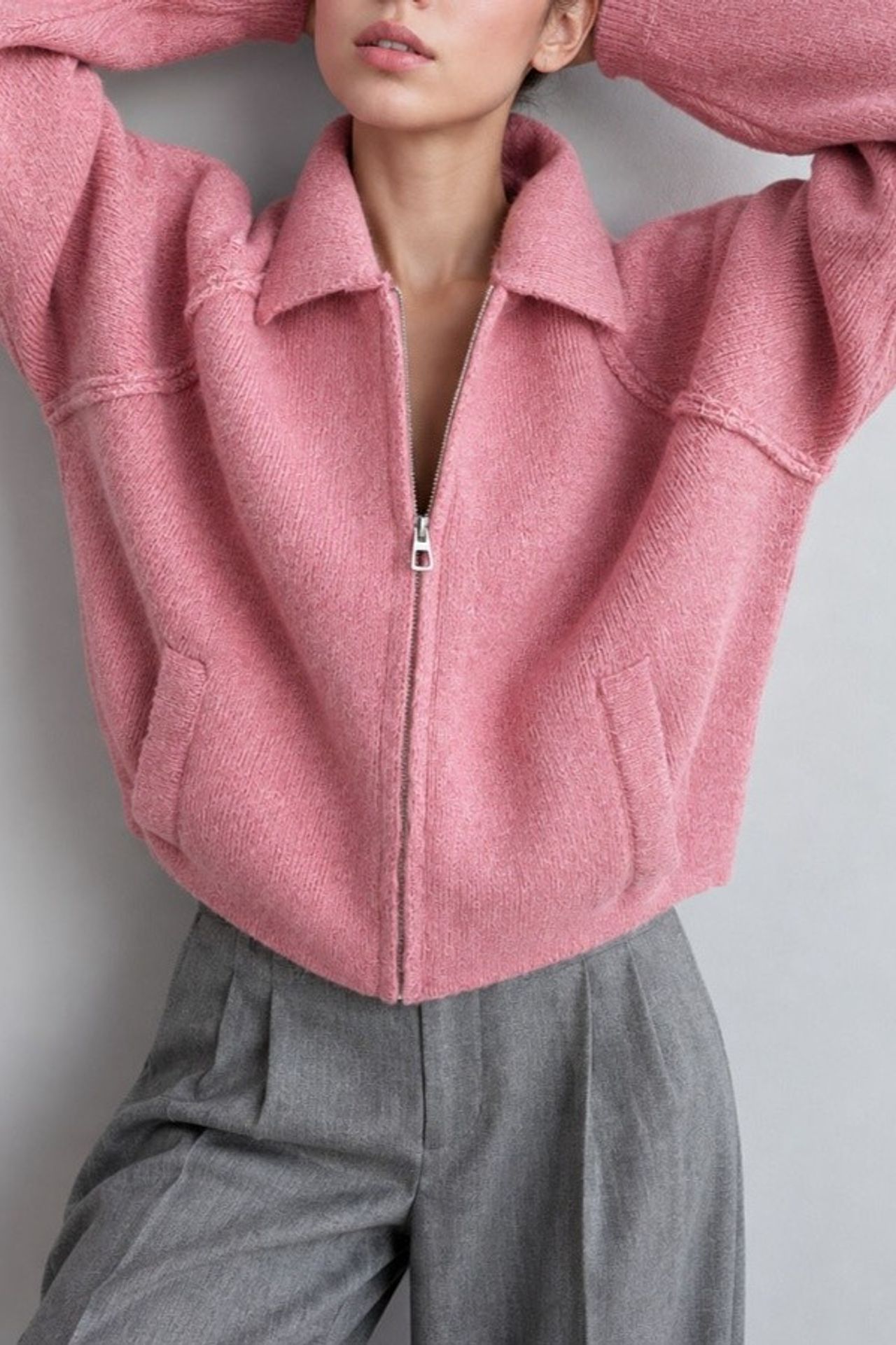 Soft Touch Zip-Up Knit Cardigan 2