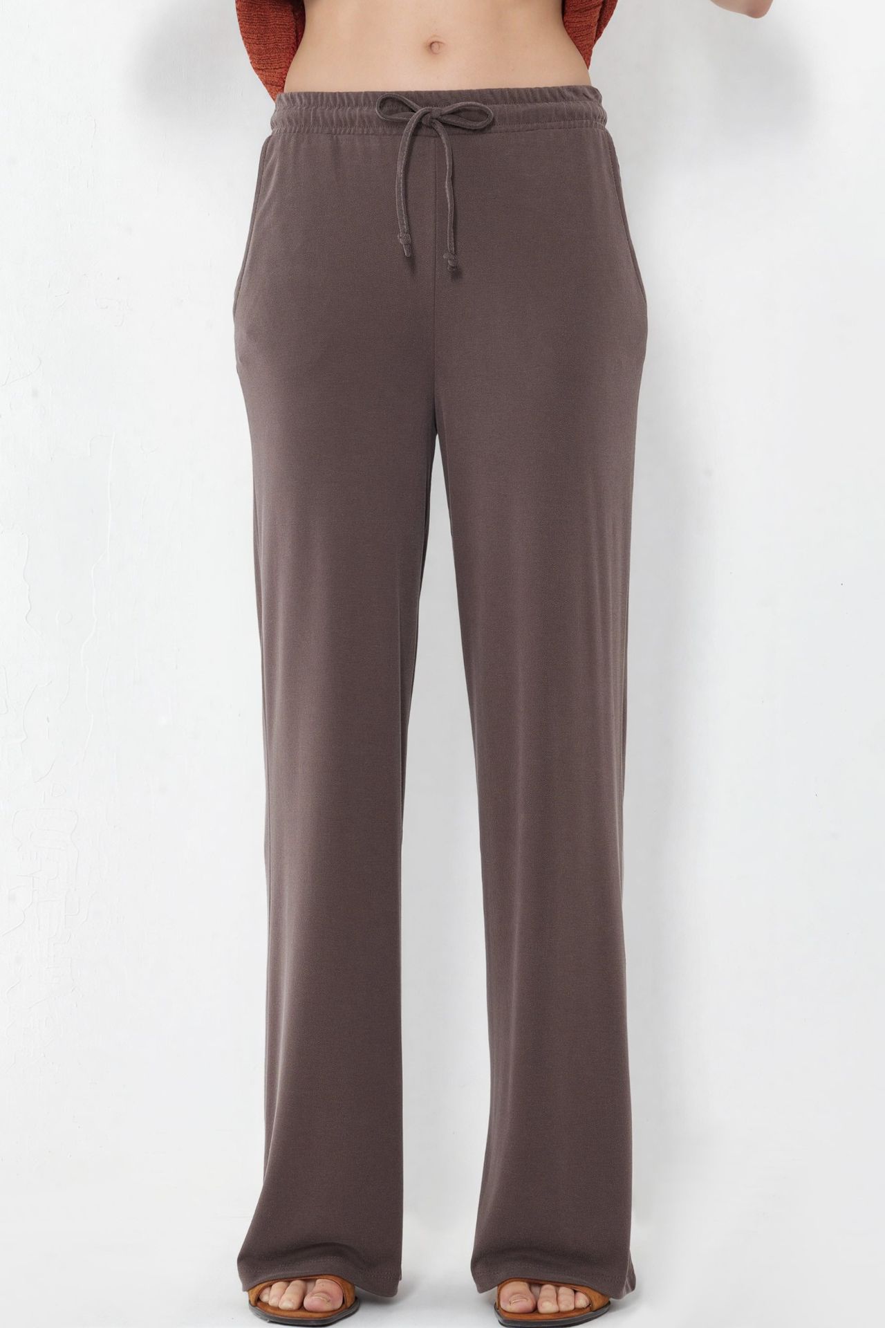 BUSEM Kadın Düz Paça Jarse Jogger 1