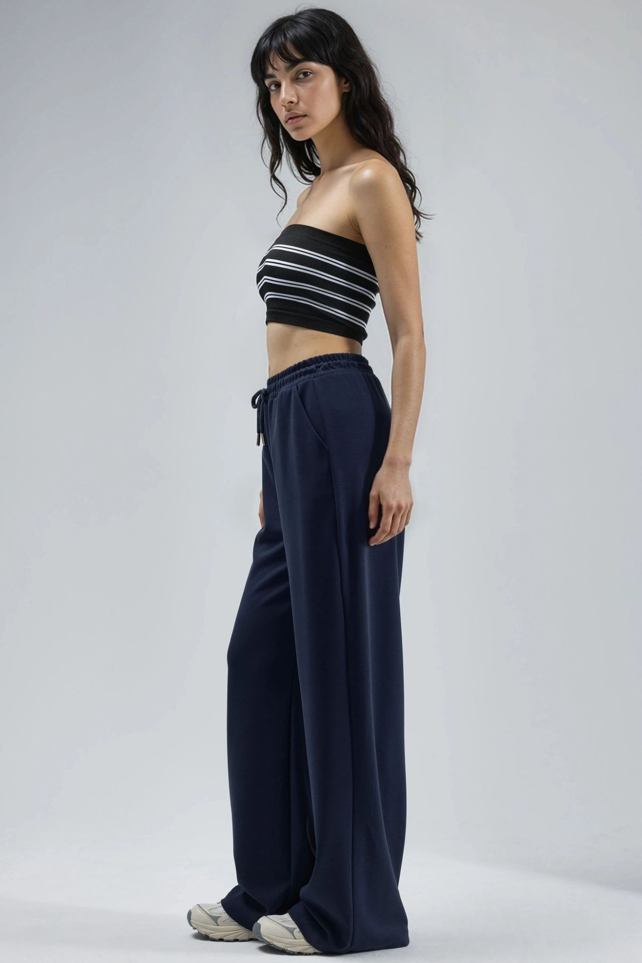 BUSEM Mid Waist Wide Leg Modal Pants 7