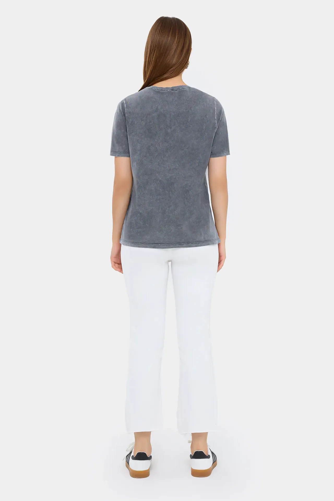 Relaxed Fit Acid-Washed Cotton T-Shirt