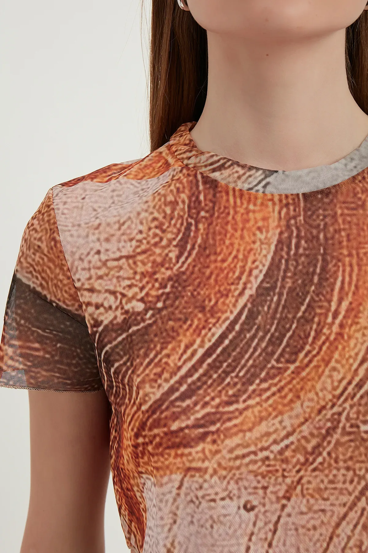 Abstract Tulle Crop Top 5