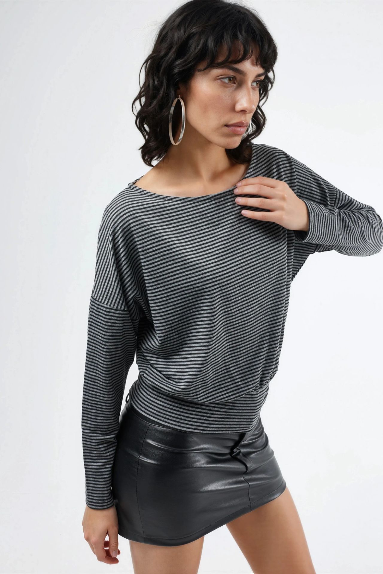 BUSEM Striped Boat Neck Blouse 2