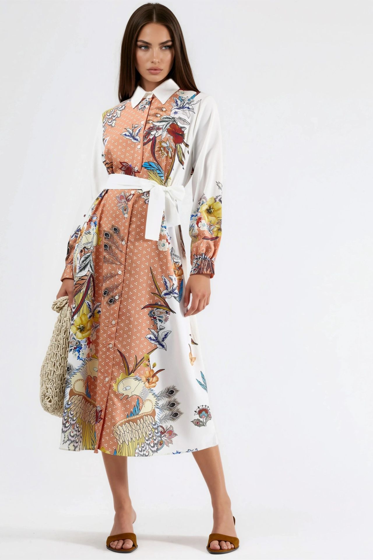MSN Floral Maxi Dress with Button Closure 1