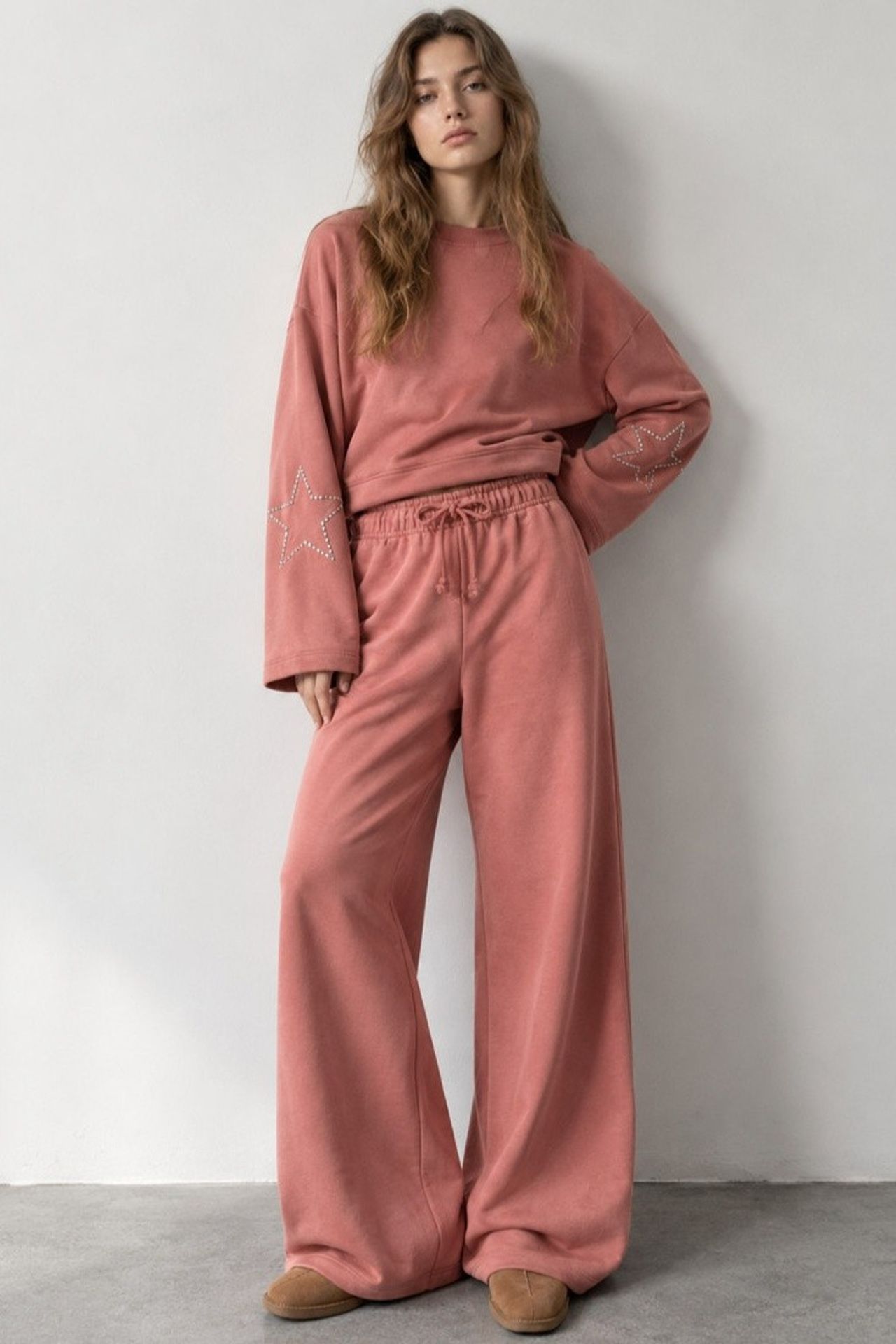 Wide Leg Pants with Star Detail 1