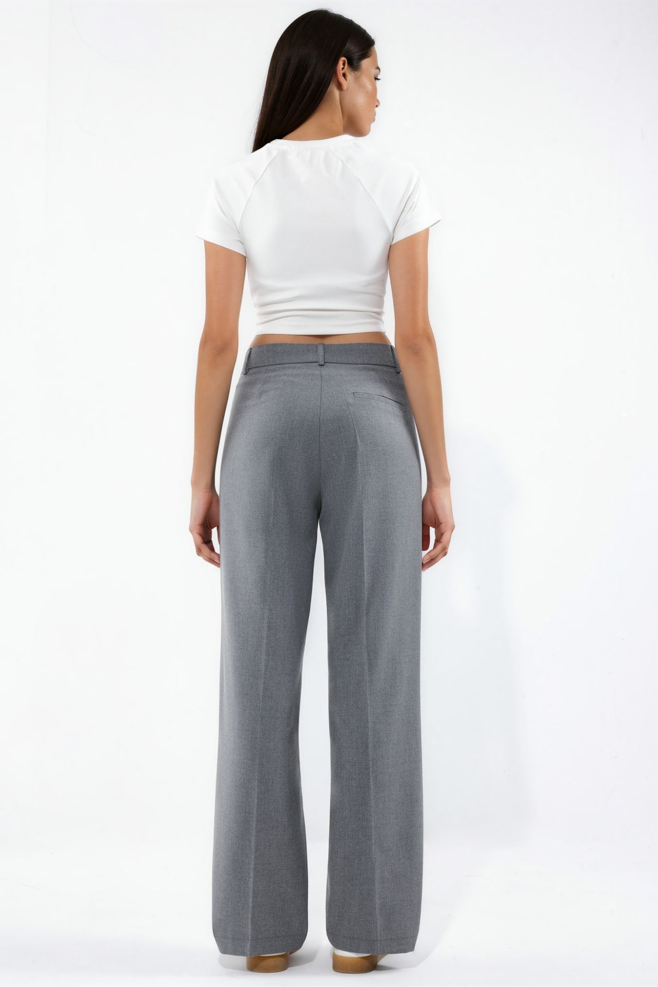 High Waist Straight Leg Woven Pants 3