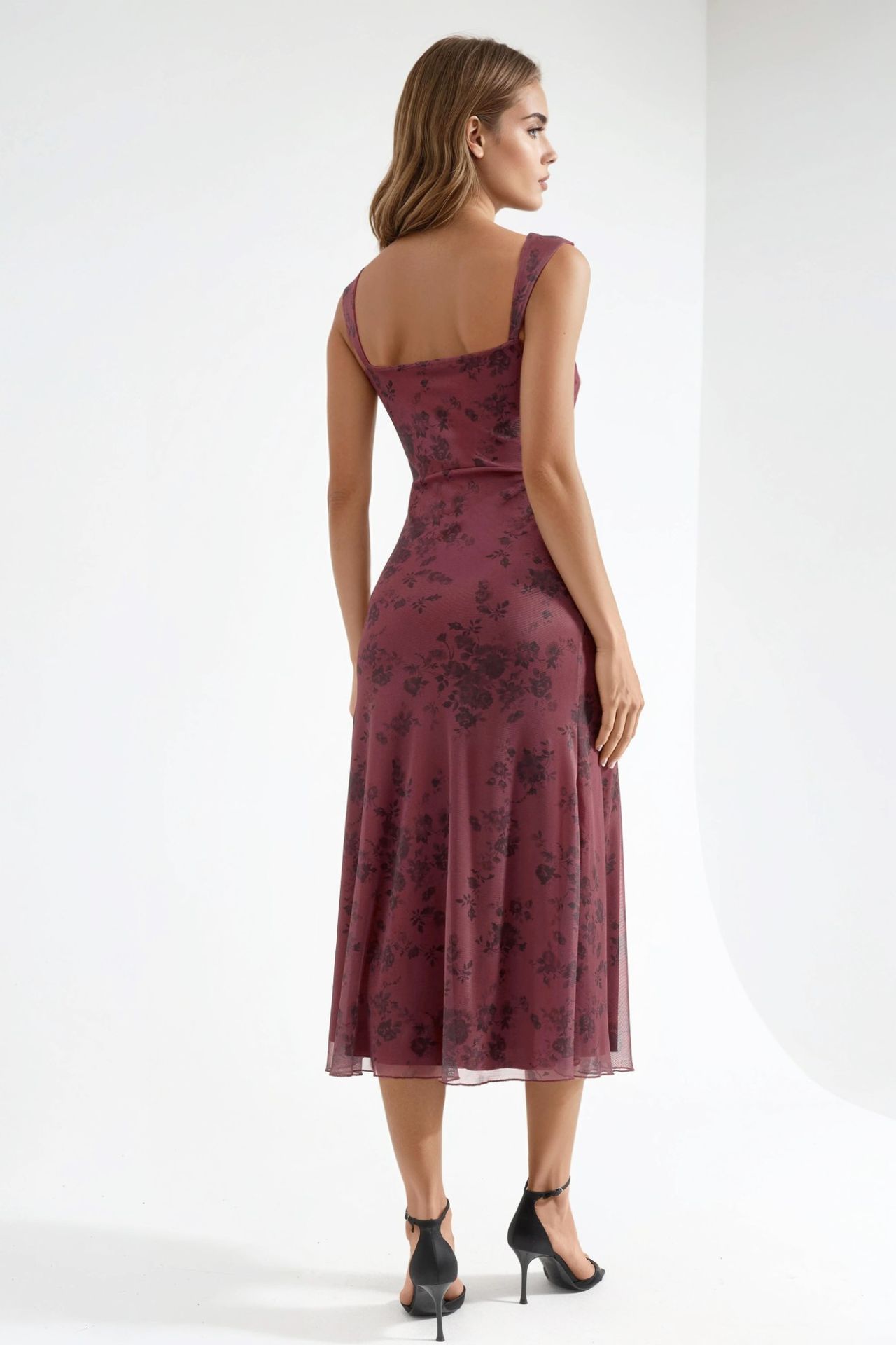 Flowering Heart Collar Midi Dress 4