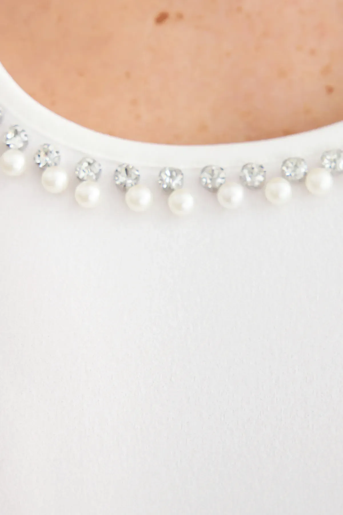 Pearl Detail Round Neck Sleeveless Midi Dress 5