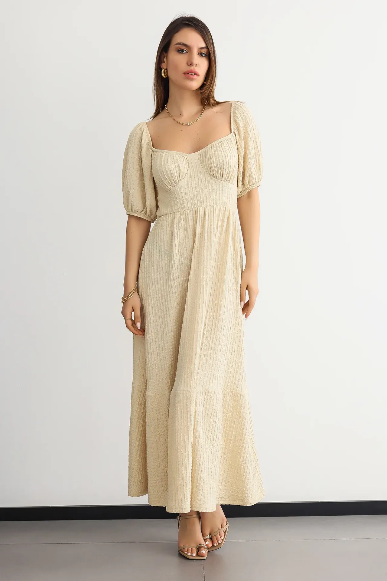 Muslin Tie-Back Maxi Dress