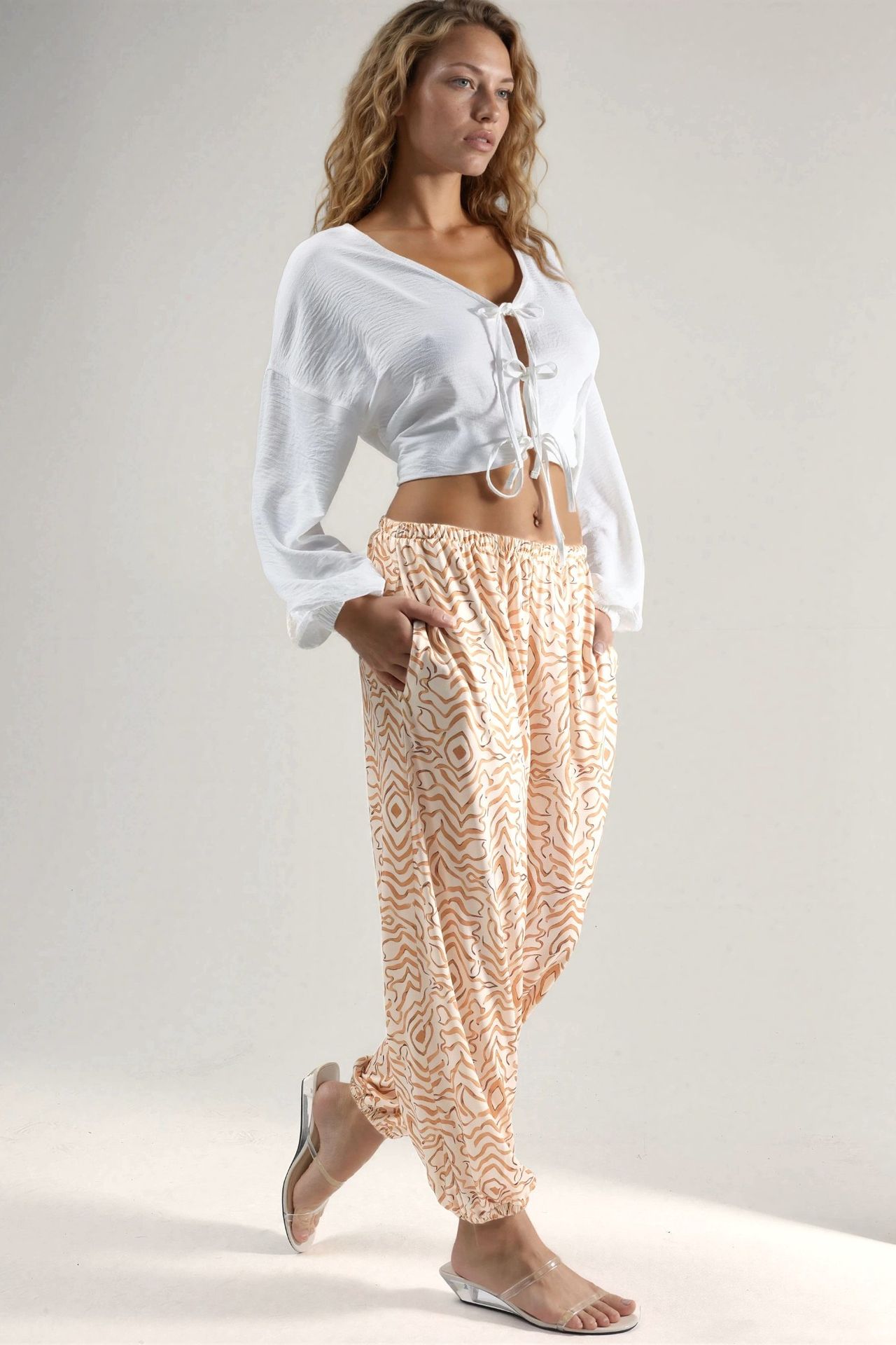 Zebra Print Low Waist Jogger Pants 3