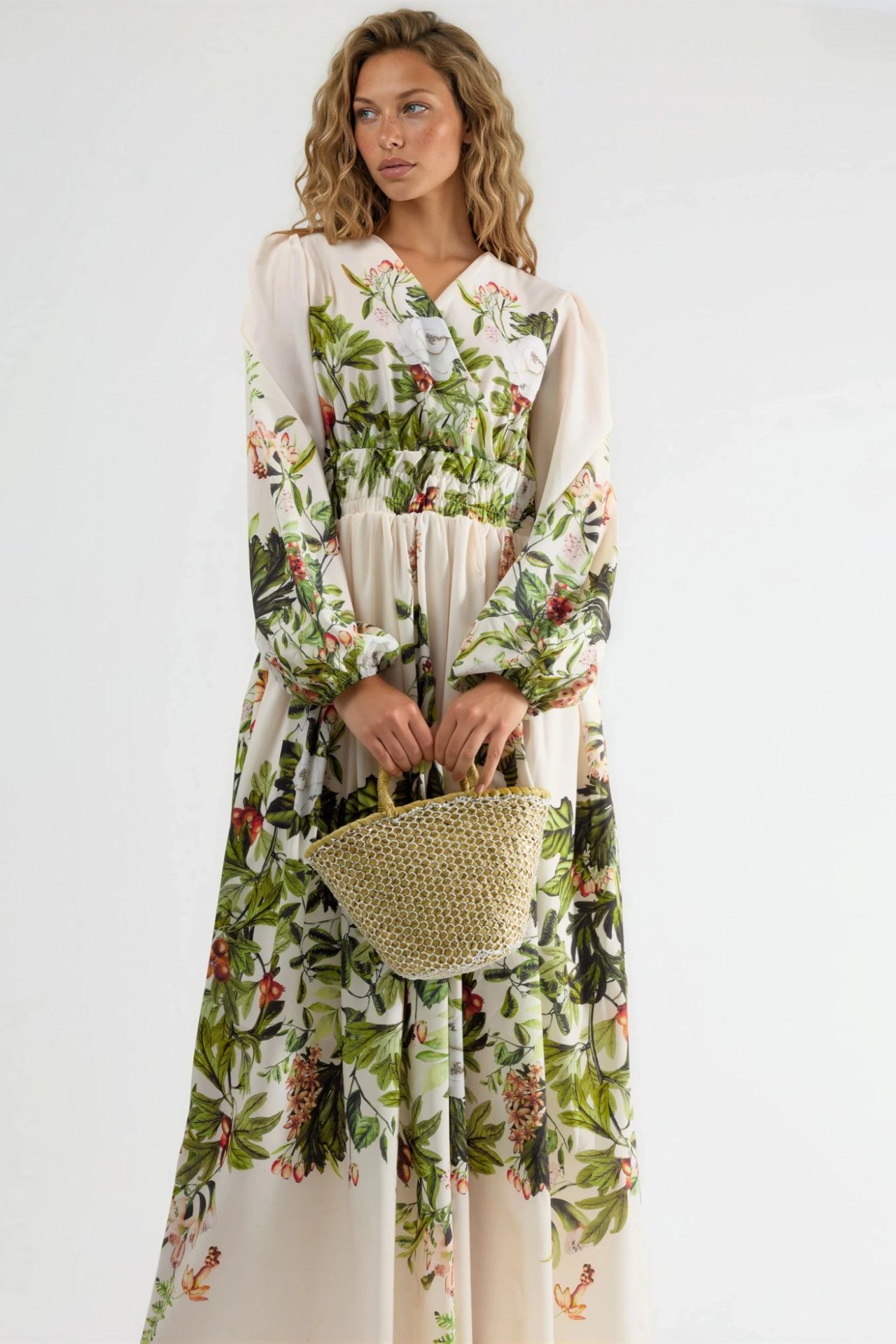 MSN Floral V-Neck Long Sleeve Maxi Dress 4