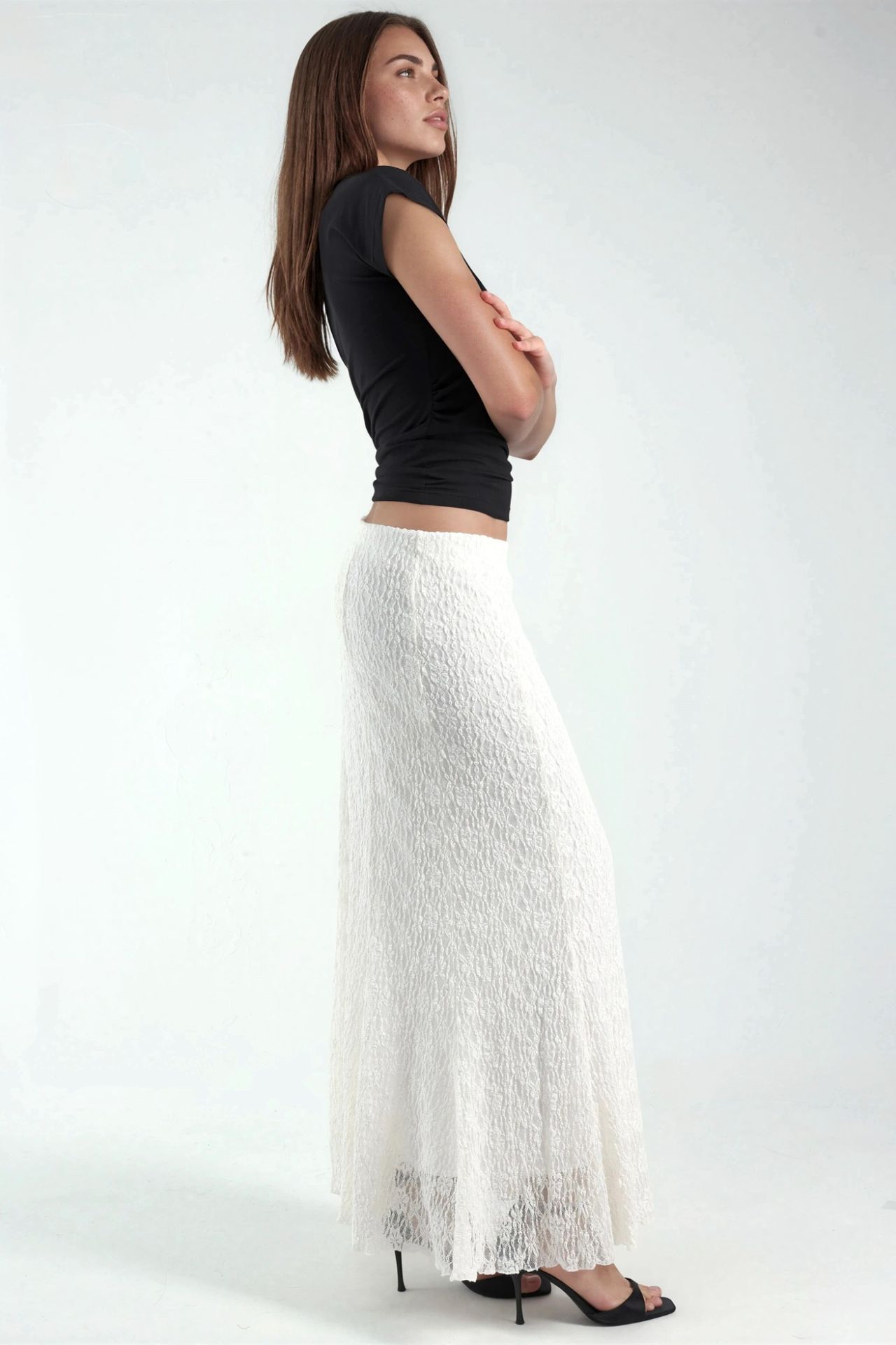 High Waist Lace Maxi Skirt 3