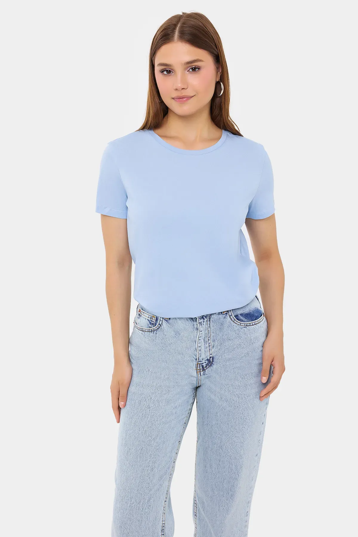 Basic Round Neck Short Sleeve T-Shirt 1