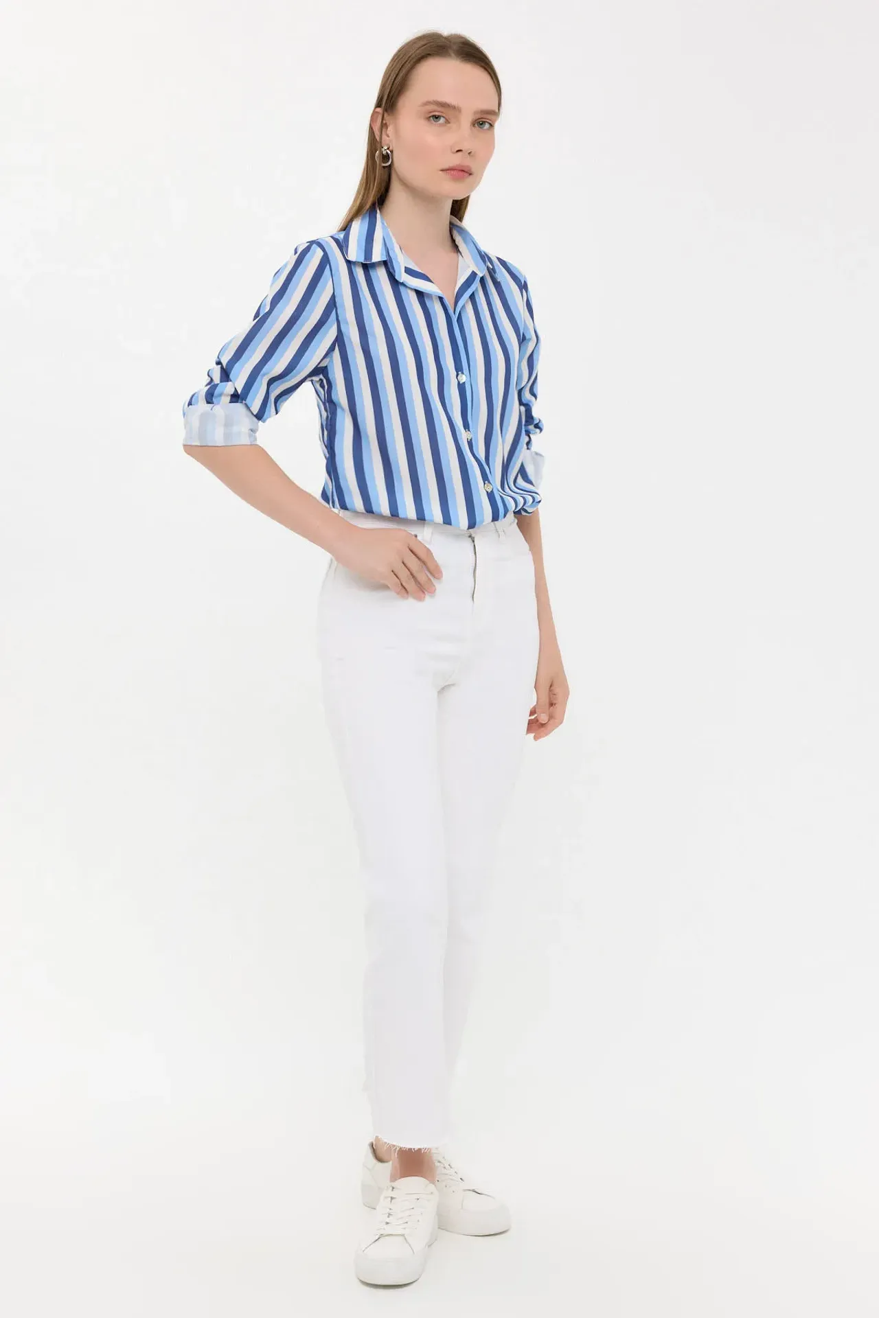 Striped Long Sleeve Woven Shirt