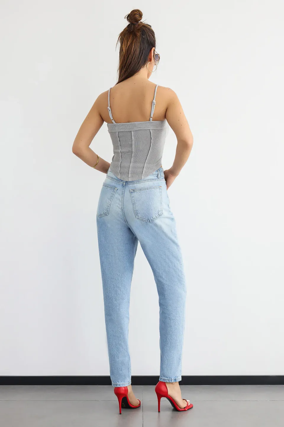 Ribbed Corset Cami Top with Front Seam 4