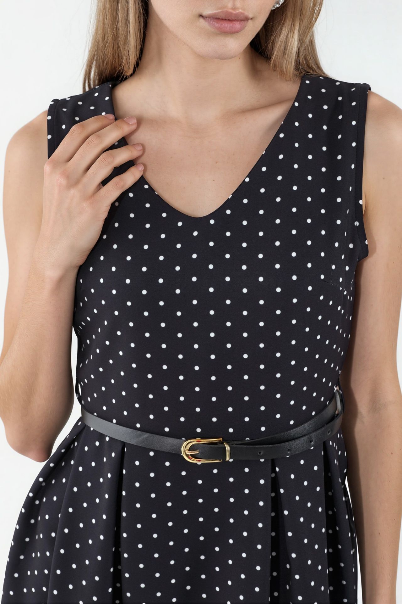 BDART Polka Dot Belted Midi A-Line Dress 3