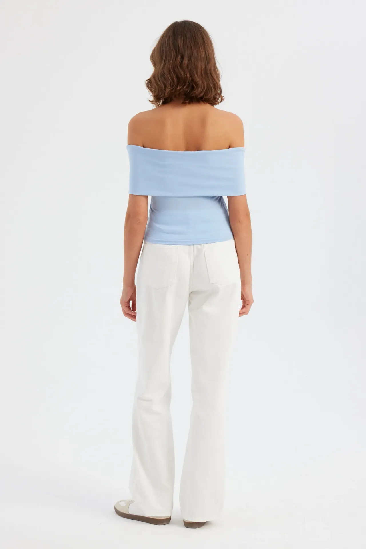 Off-Shoulder Ruched Bodycon Crop Top