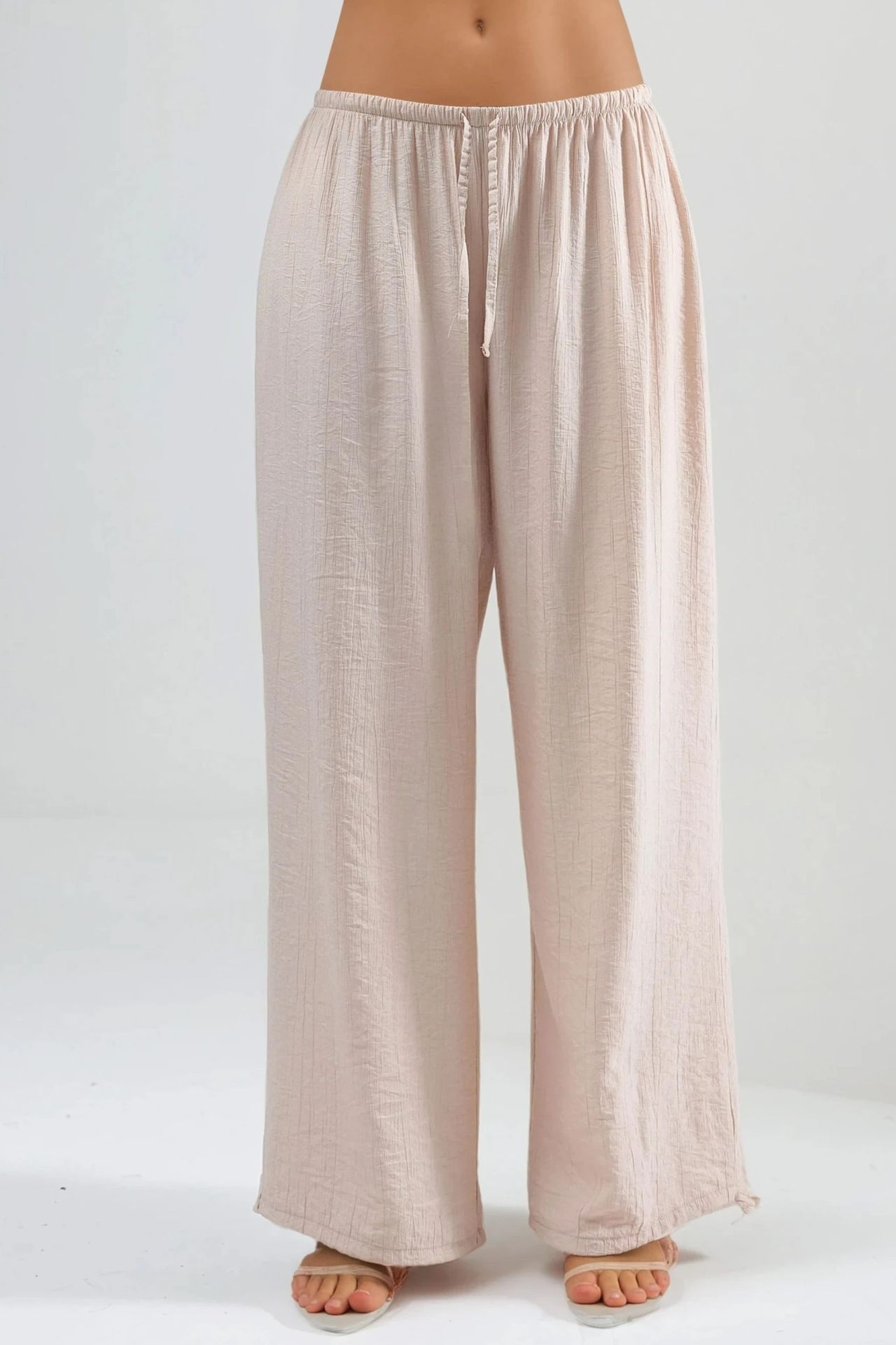 BUSEM Elastic Waist Pants with Tie Detail 6
