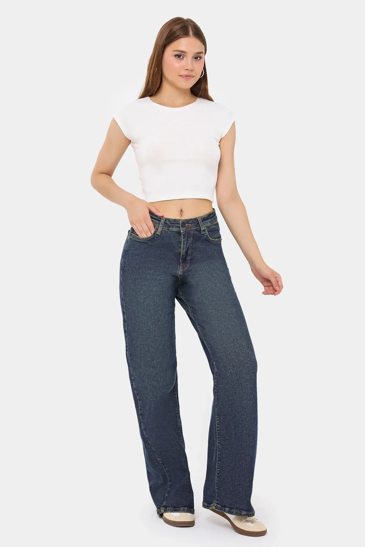 Basic Round Neck Short Sleeve Cropped Top 3