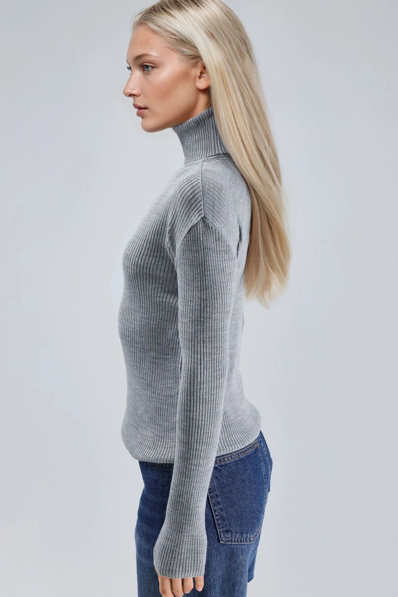 MY FASHION Fitted Textured Turtleneck Sweater 4