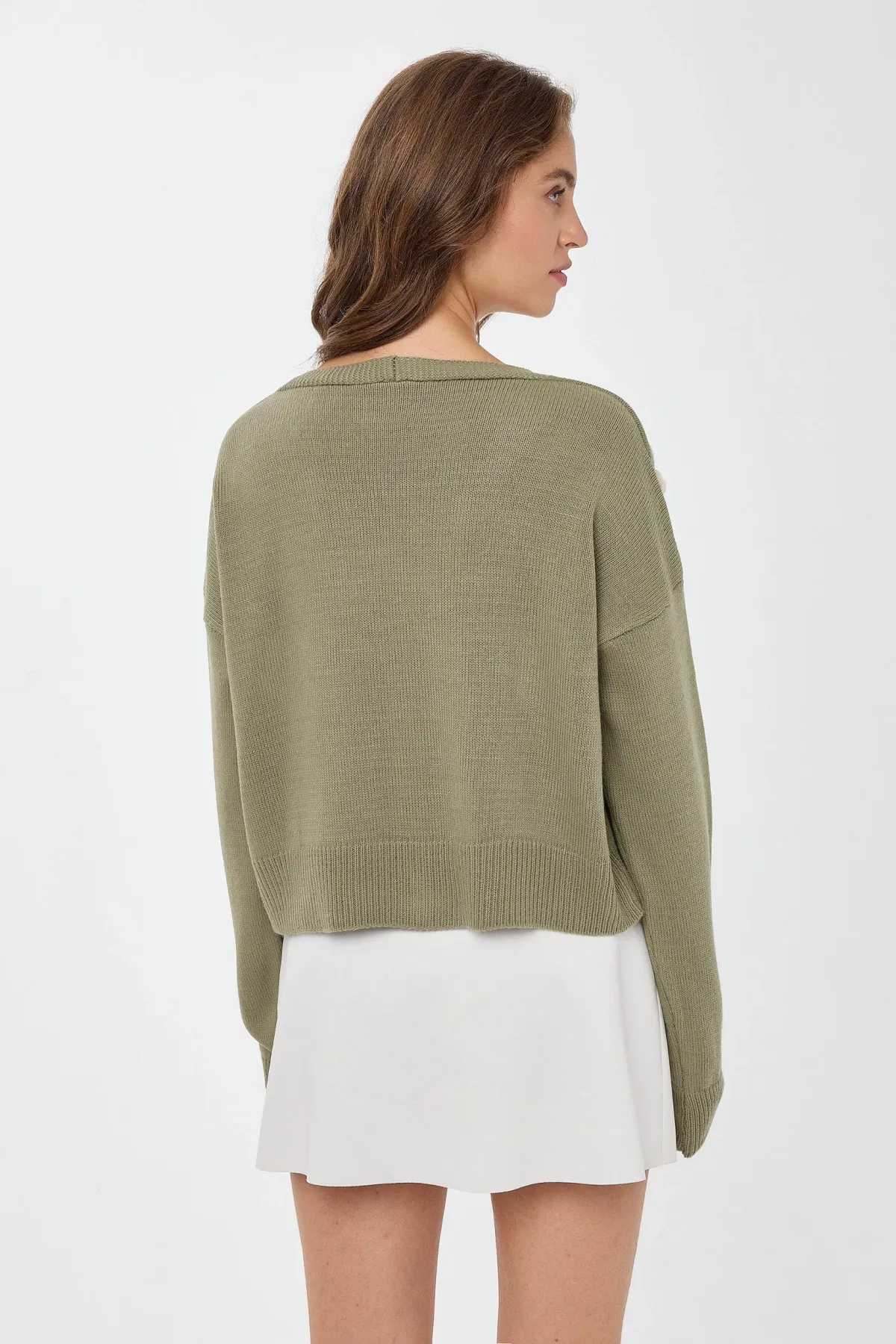 Floral V-Neck Relaxed Fit Cardigan 5