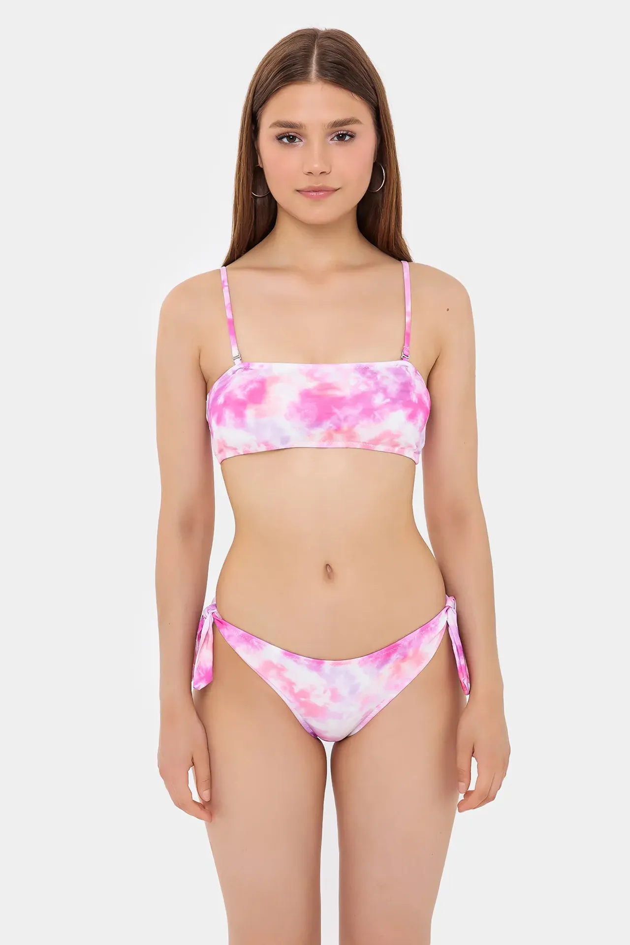 Tie Dye Bandeau Tie Side Bikini set