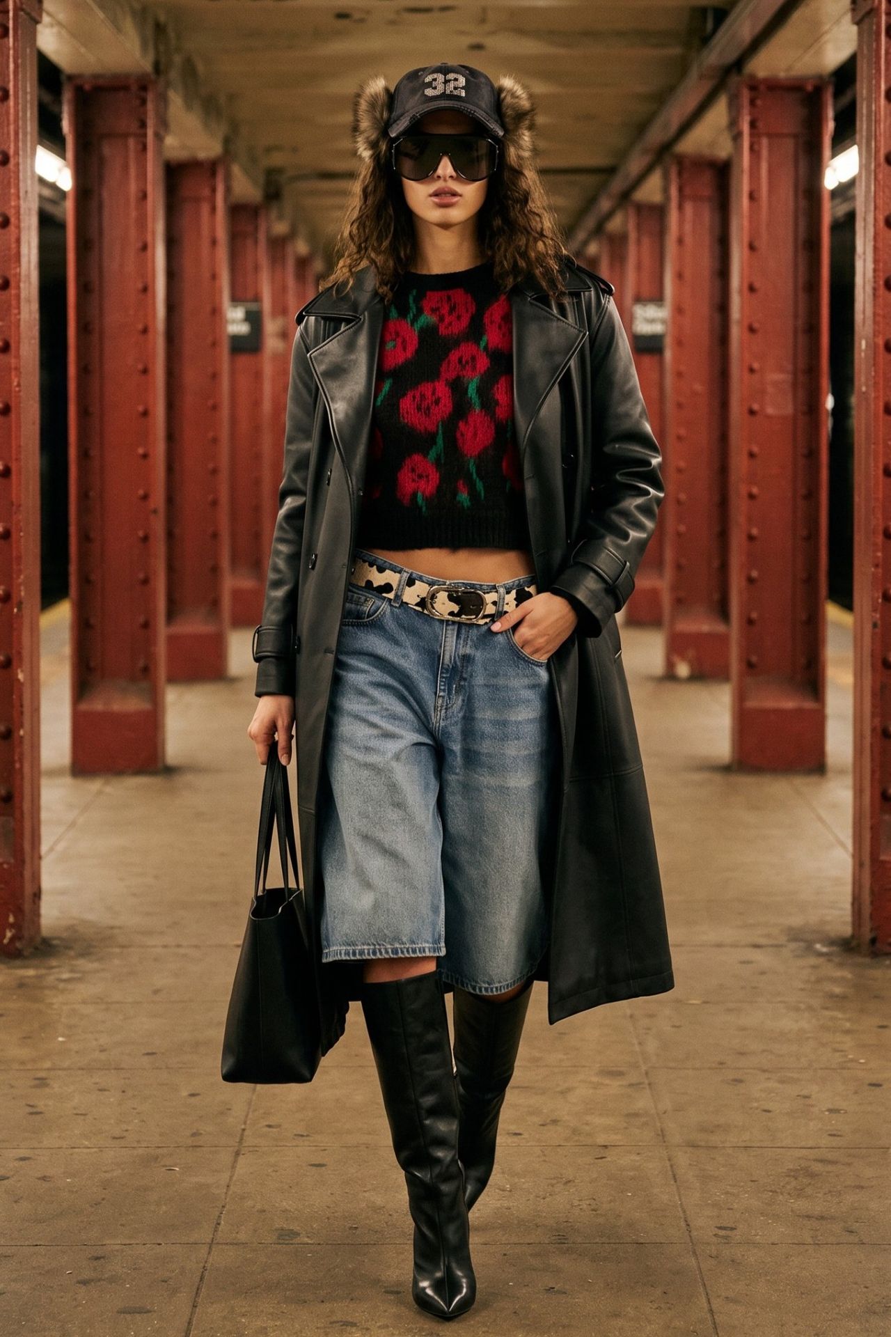 Floral Crew Neck Knit Sweater 2