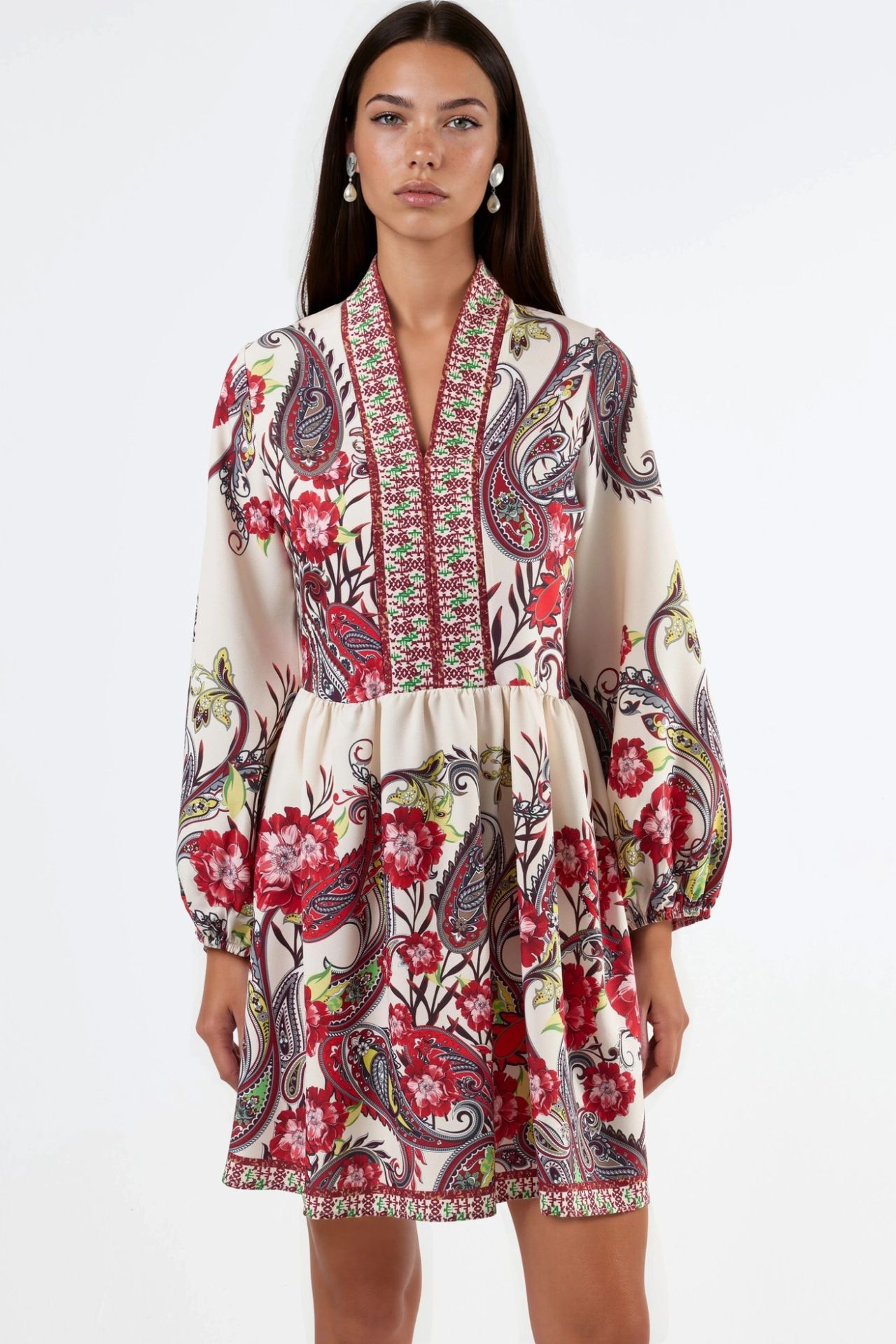 MSN Patterned A-line Mini Dress 5