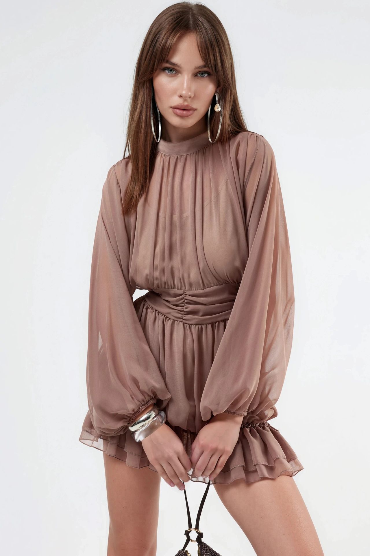 MSN Frilly Turtleneck Mini Dress 1
