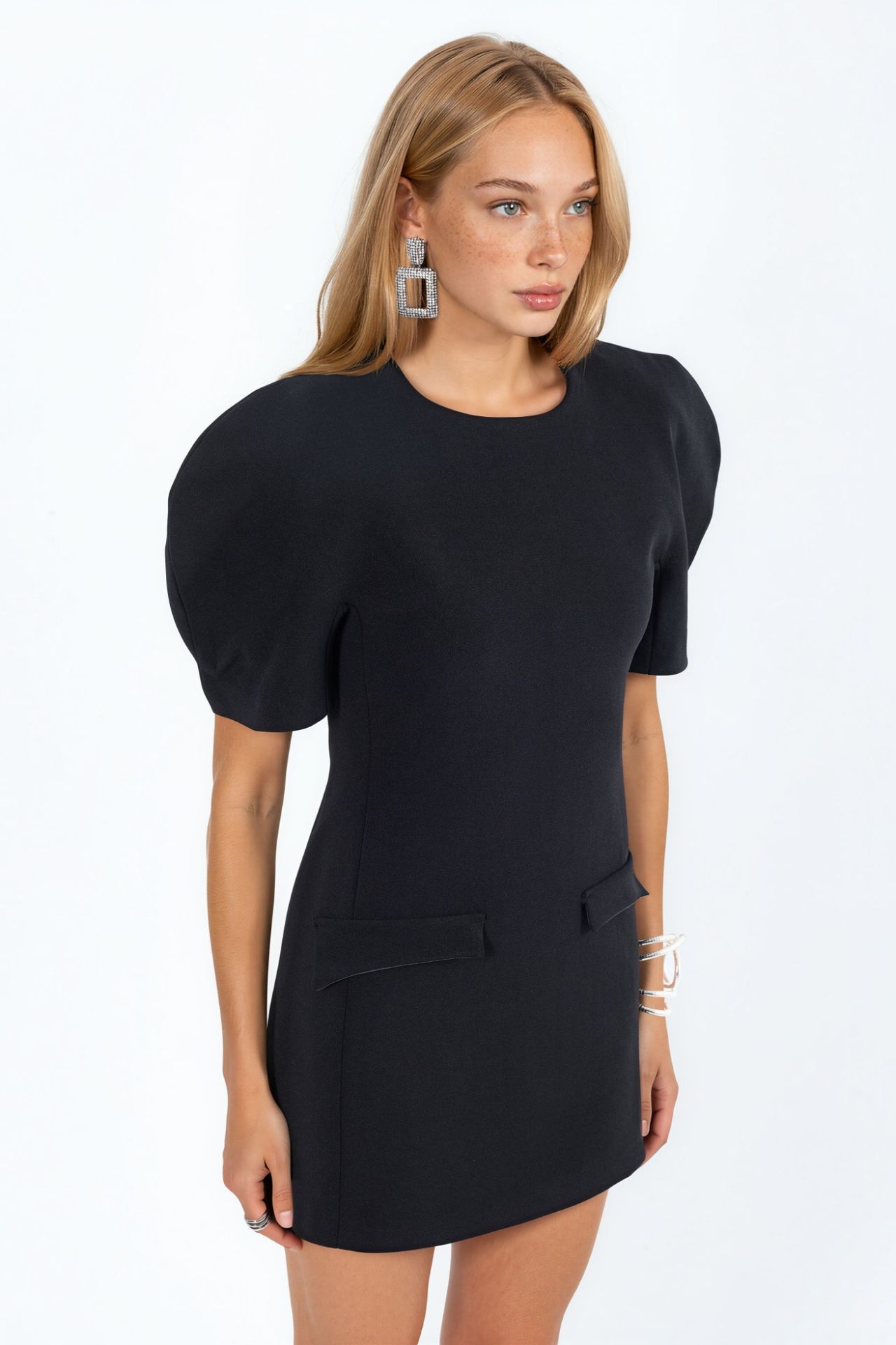 BUSEM Mini crepe dress with pocket and zipper 2
