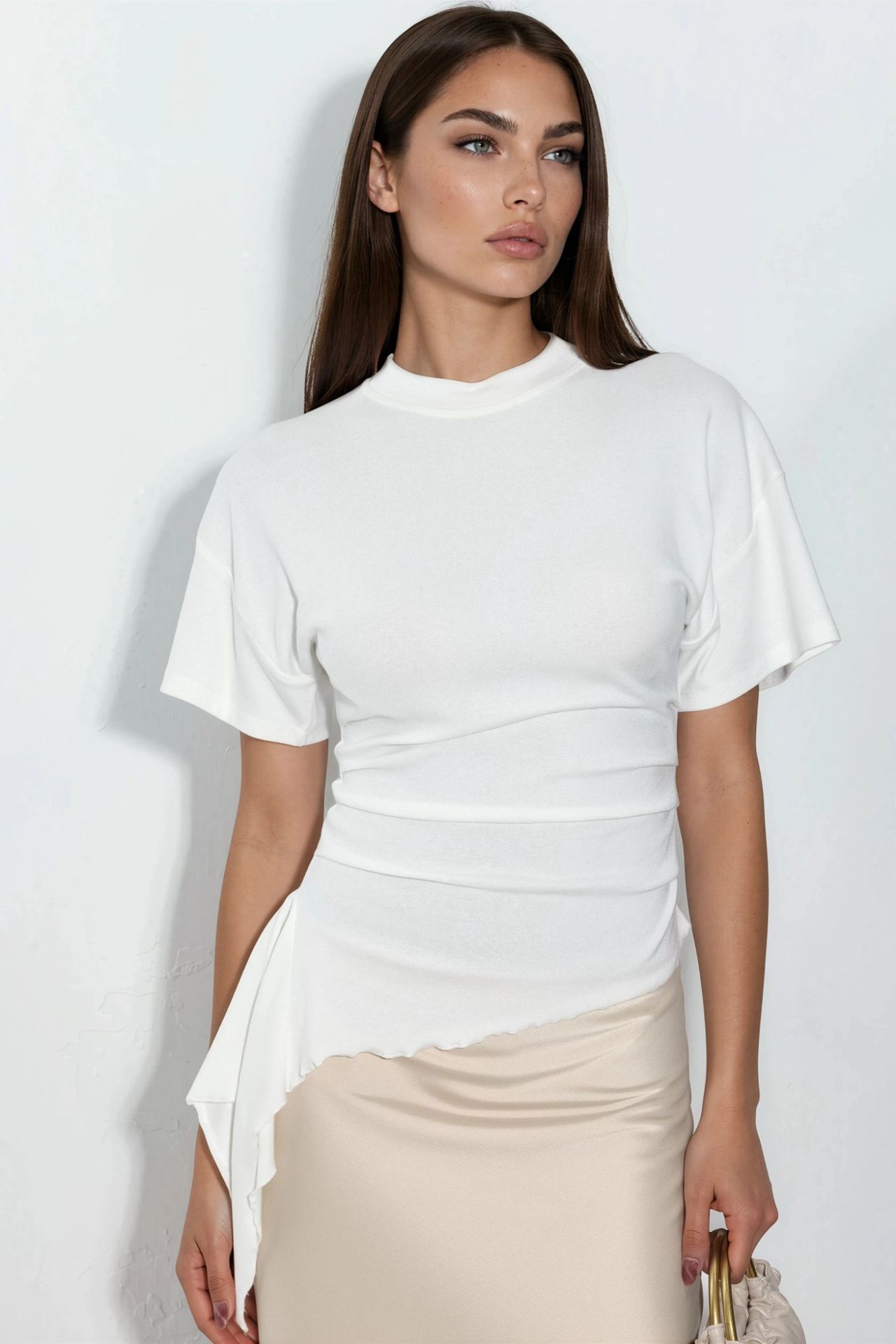 BUSEM Oversized Crew Neck Drape Blouse 1