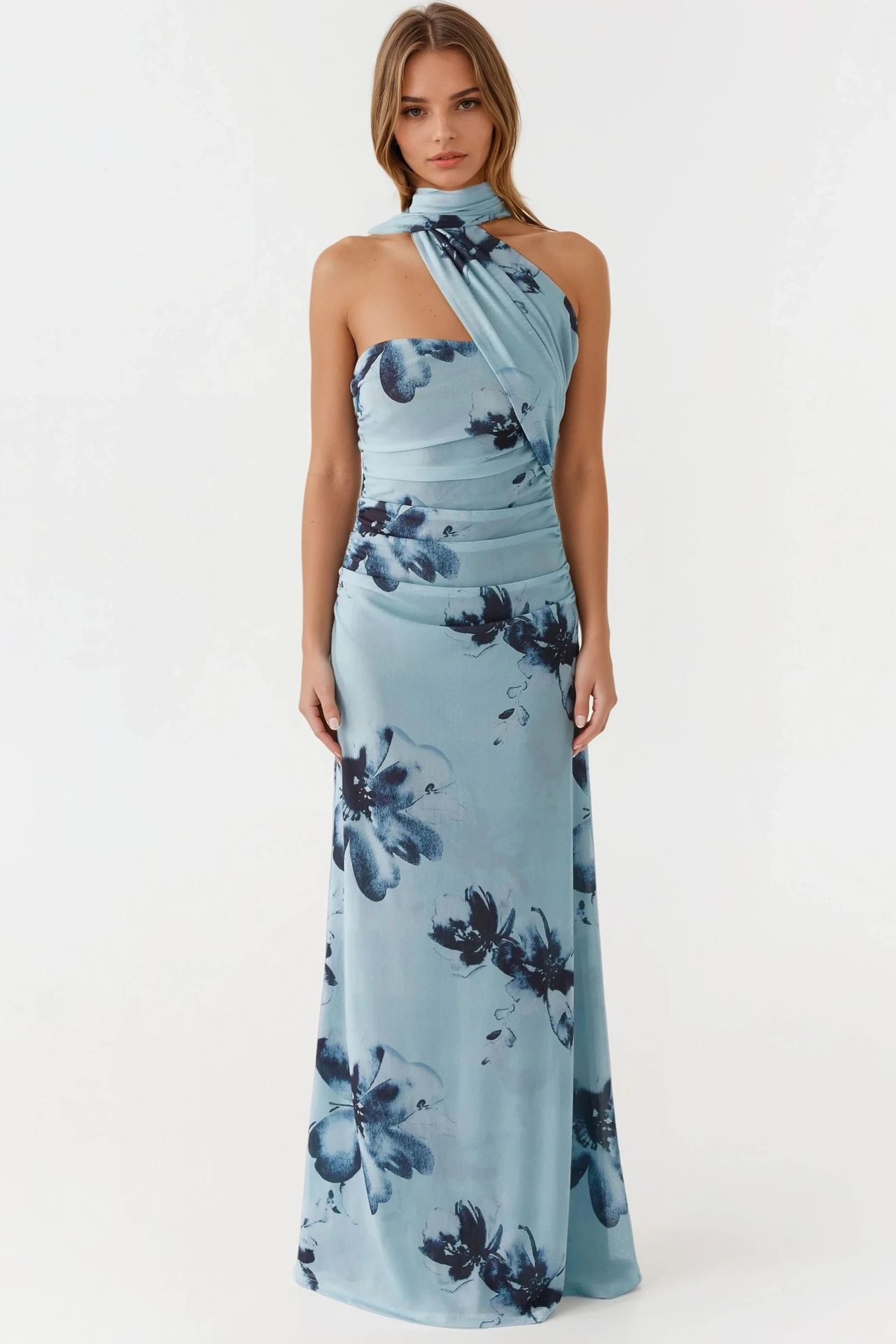 Strapless Printed Bodycon Maxi Dress 9