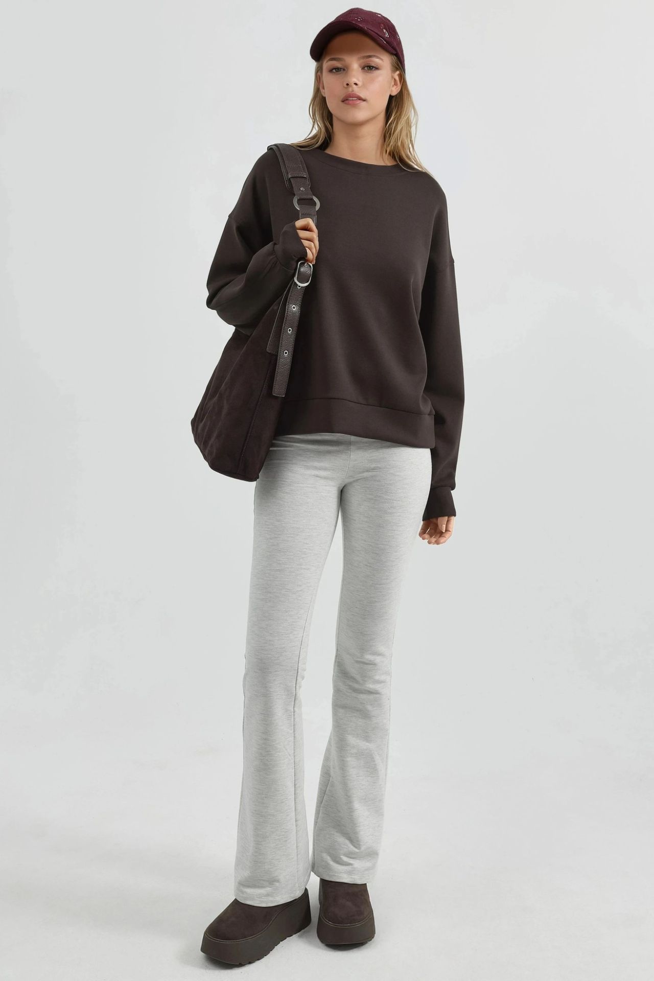 BUSEM Relaxed Fit Crew Neck Modal Sweatshirt